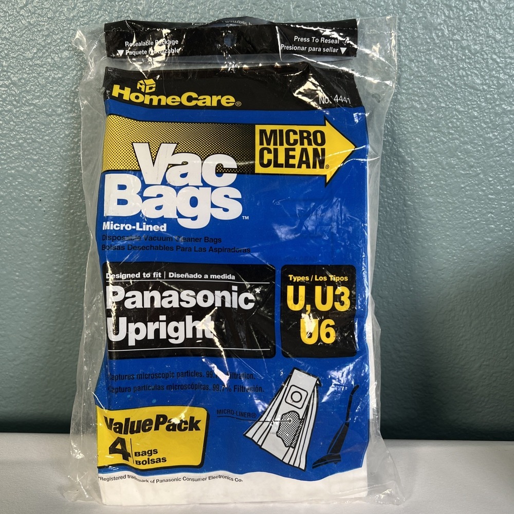 Vintage 2003 - Vacuum  Bags - Panasonic Upright - Types U, U-3 & U-6‎ (4 bags)
